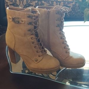 Guess lace up side zipper boots